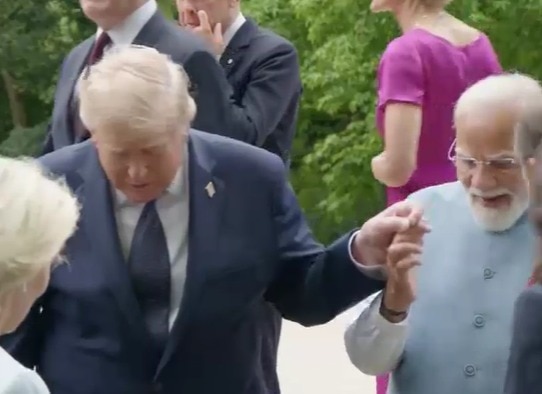 PM Modi-Trump meets in G7 Summit. (Photo- Screengrab-X)