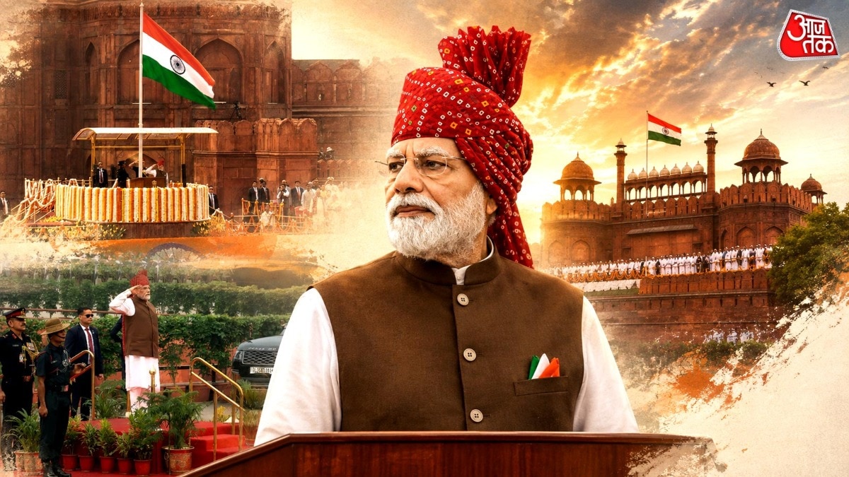 लाल किले पर 80वें स्वतंत्रता दिवस का भव्य जश्न: मोदी ने बंधेज साफ़ा पहना