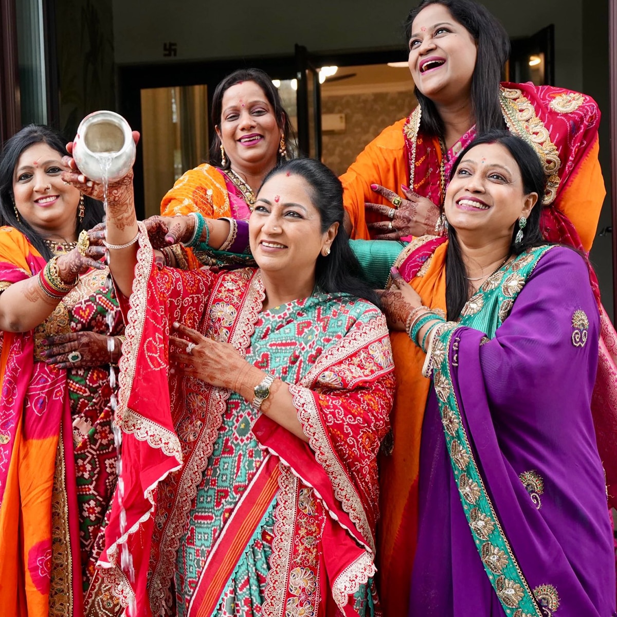  cm rekha gupta karva chauth pooja
