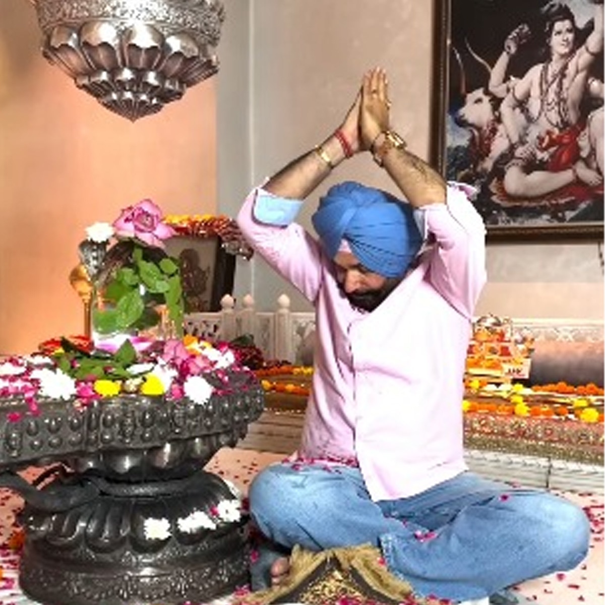 नवजोत सिंह सिद्धू के घर के शिव मंदिर की झलक देखने को मिली. (Photo: Instagram/@navjotsinghsidhu)