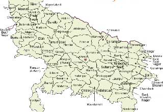 उत्‍तर प्रदेश मानचित्र