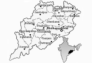 उड़ीसा मानचित्र