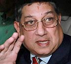 बीसीसीआई अध्यक्ष एन श्रीनिवासन