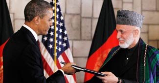 बराक ओबामा और हामिद करजई