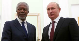 कोफी अन्नान और व्लादिमीर पुतिन