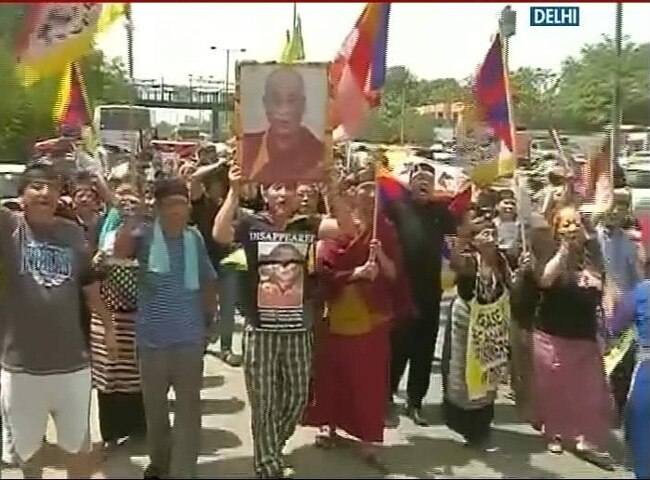 तिब्बतियों का विरोध-प्रदर्शन