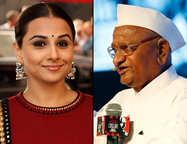 विद्या बालन, अन्ना हजारे