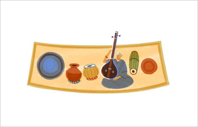 गूगल डूडल पर भारत रत्न सुब्बुलक्ष्मी