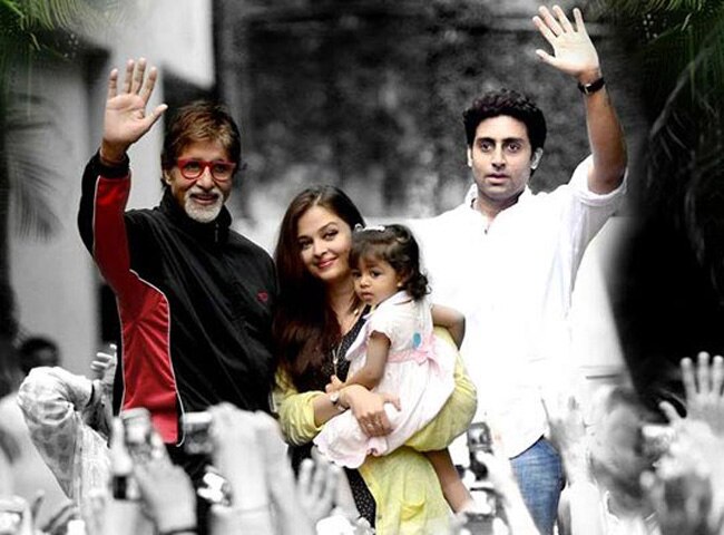 अमिताभ बच्‍चन, ऐश्‍वर्या, आराध्‍या और अभिषेक