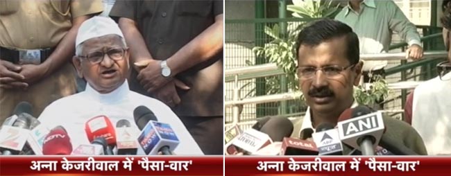 अन्ना हजारे, अरविंद केजरीवाल