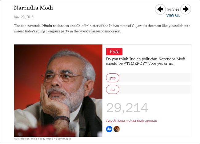नरेंद्र मोदी टाइम्स पर्सन ऑफ द ईयर की दौड़ में