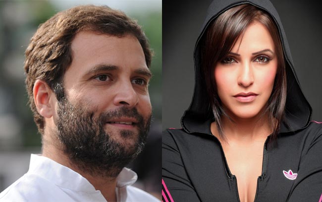 राहुल गांधी और नेहा धूपिया