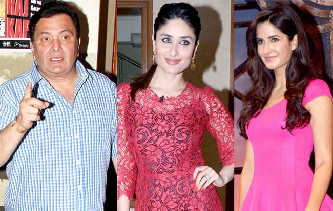 ऋषि कपूर, करीना कपूर और कटरीना कैफ