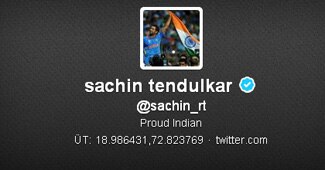 सचिन तेंदुलकर का ट्विटर प्रोफाइल