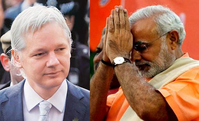 Julian Assange, Narendra Modi