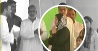 मंच पर राहुल गांधी के साथ दिखीं इमरान मसूद की पत्नी