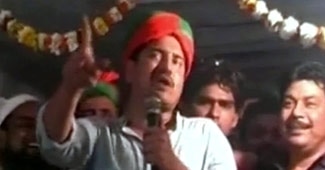 शामली में सभा के दौरान नाहिद हसन