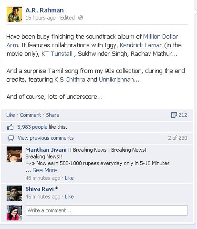 हॉलीवुड फिल्म के लिए पहले भी तमिल गाना कम्पोज कर चुके हैं रहमान