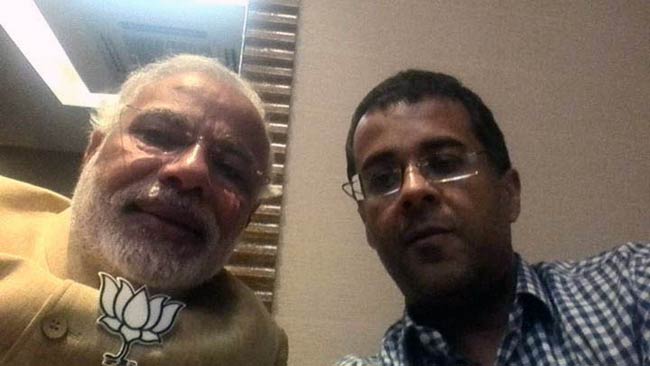 Chetan Bhagat's Selfie with Narendra Modi
