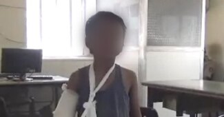 पीड़ित बच्चे की तस्वीर