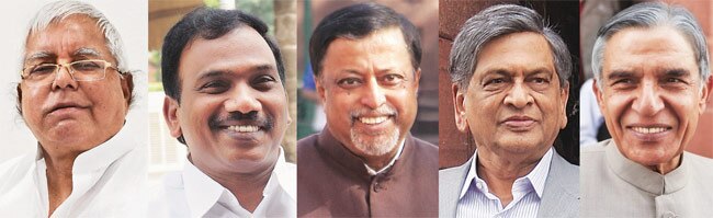 लालू यादव, ए राजा, मुकुल रॉय, एस एम कृष्णा और पवन बंसल