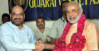 Narendra Modi with Amit Shah