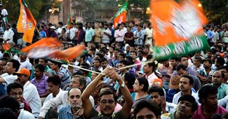 नरेंद्र मोदी की रैली का एक दृश्य