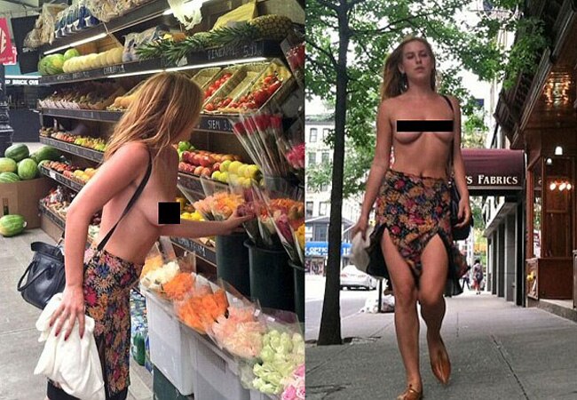 इंस्‍टाग्राम के विरोध में स्‍काउट का टॉपलेस प्रदर्शन