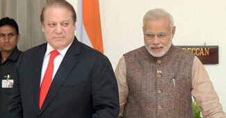 Narendra Modi with nawaz sharif