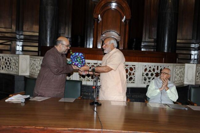 मीटिंग के दौरान पीएम मोदी और अमित शाह