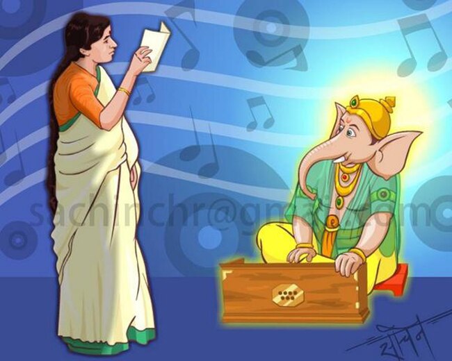 सचिन पेडनेकर ने लता मंगेश्कर के लिए बनाई पेंटिंग