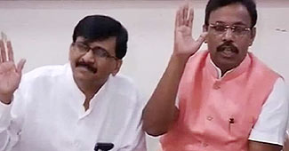 शिवसेना नेता संजय राउत और बीजेपी नेता विनोद तावड़े