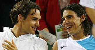 फाइल फोटोः रोजर फेडरर और राफेल नडाल