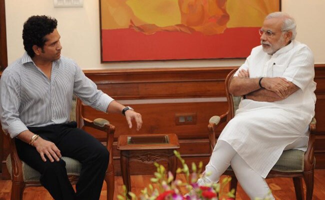 Sachin Tendulkar with PM Modi