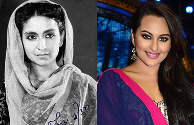 अमृता प्रीतम और सोनाक्षी सिन्हा (फाइल फोटो)