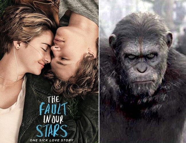 Film The fault in our stars and Dawn of the planet of the apes