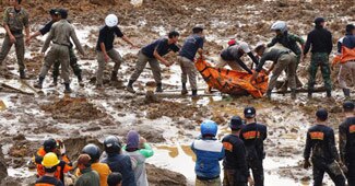 भूस्खलन के बाद का दृश्य