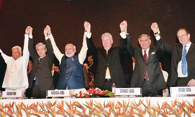 Corporate leaders with Narendra modi