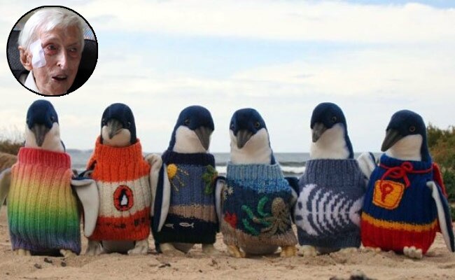 स्‍वेटर पहने पेंग्‍वि‍न और इनसेट में अल्‍फ्रेड फिलिप