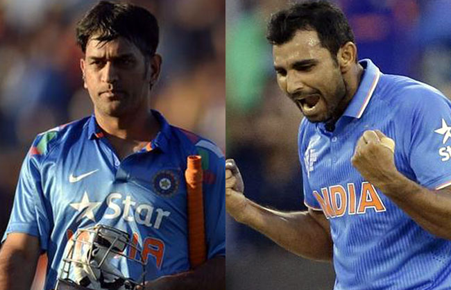 महेंद्र सिंह धोनी और मोहम्मद शमी