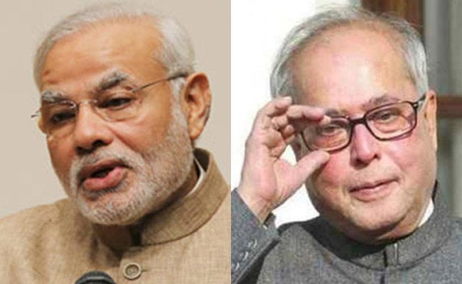 राष्ट्रपति प्रणब मुखर्जी और प्रधानमंत्री नरेंद्र मोदी