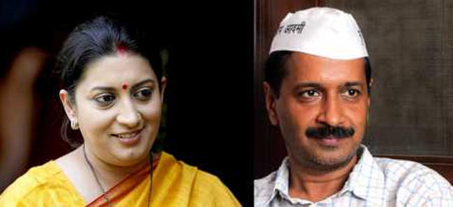 Smriti Irani, Arvind Kejriwal