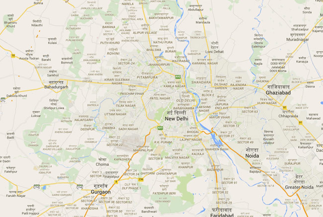 map of delhi