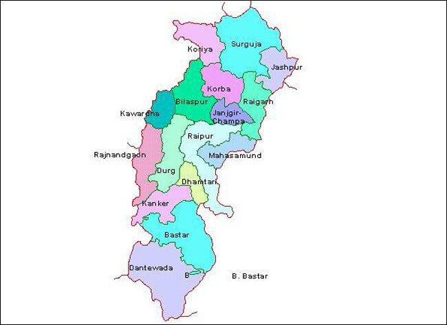 छत्तीसगढ़ का मैप