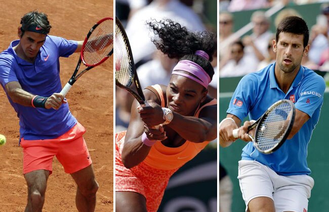 रोजर फेडरर, सेरेना विलियम्स और नोवाक जोकोविक (फाइल फोटो)