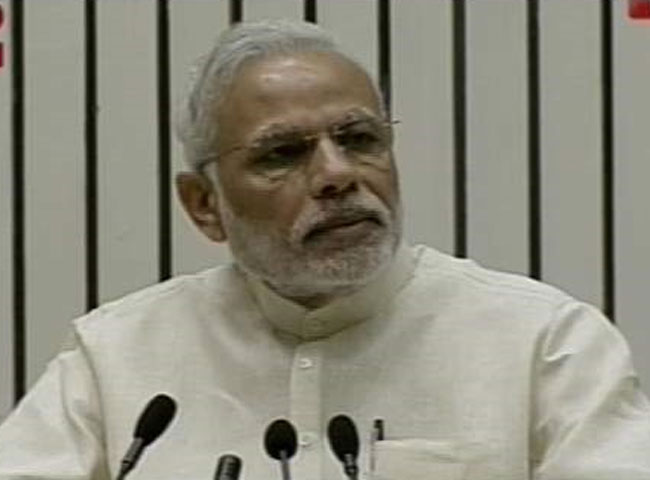 विज्ञान भवन में प्रधानमंत्री नरेंद्र मोदी