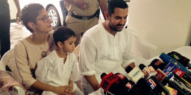 आमिर खान अपनी पत्नी और बेटे के साथ