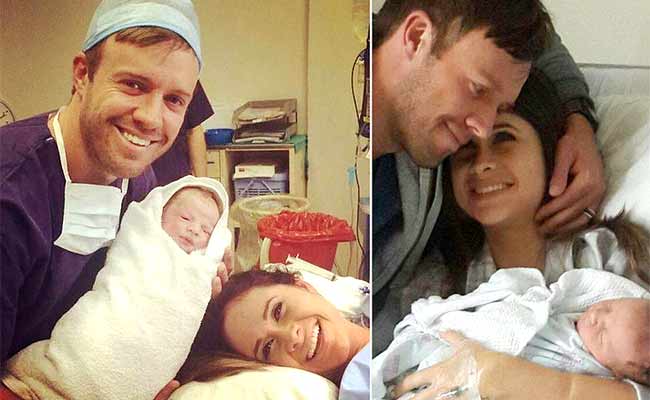 एबी डीविलियर्स अपने बेटे और पत्नी के साथ