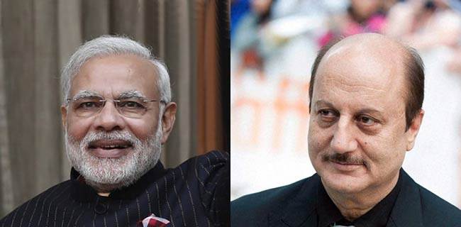 PM Modi and Anupam Kher
