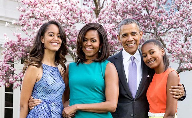 President Obama with family